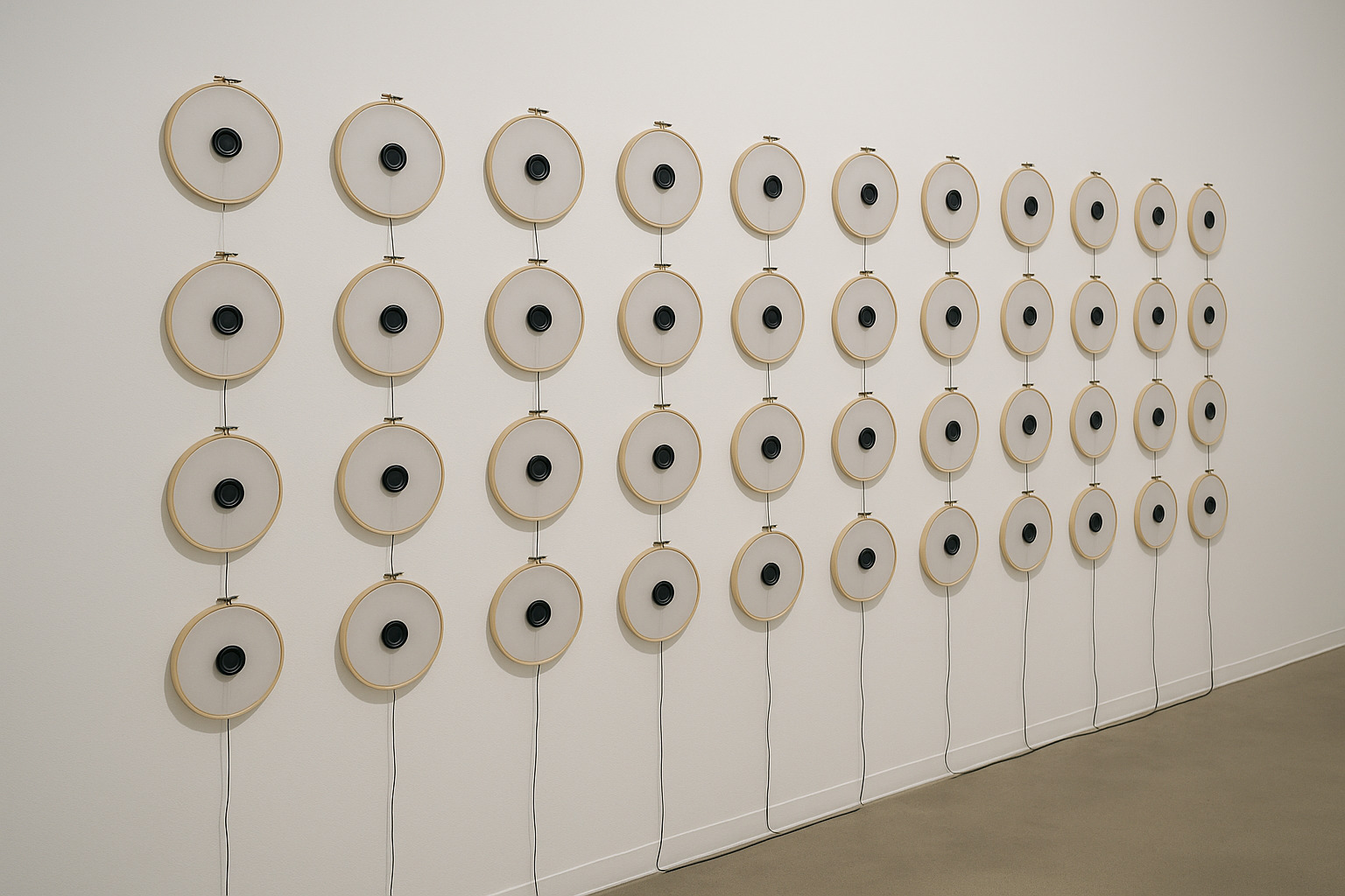 Actuator-based sound sculpture with 60 vibrating motors